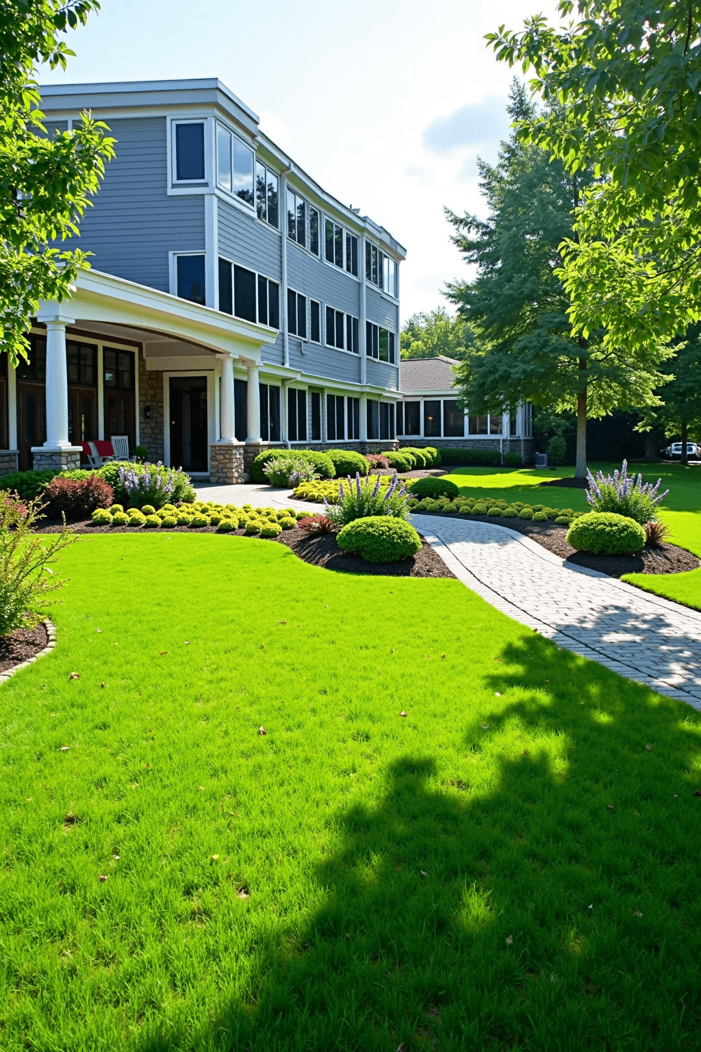 Maintained residential lawn and plantings by Absolute Landscaping